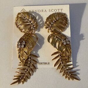 Kayla Vintage Gold Convertible Statement Earrings NWT